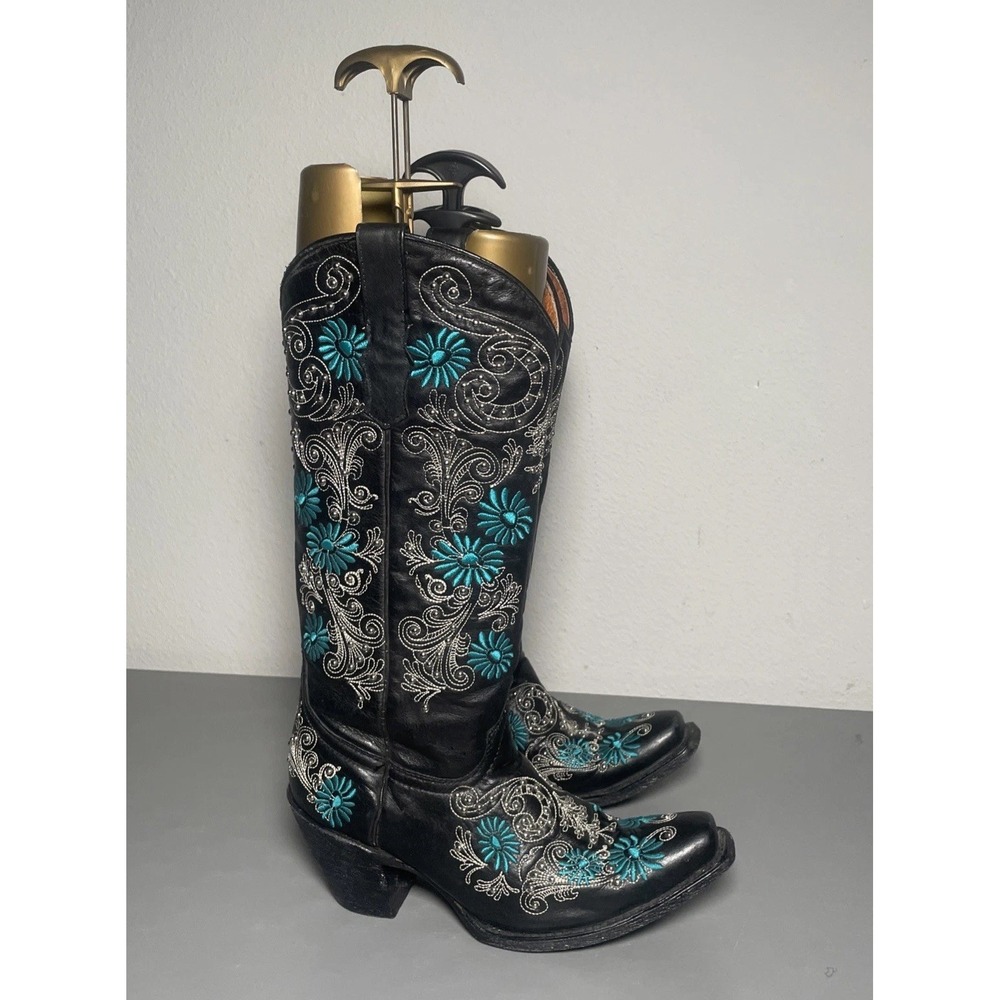 Golden Guns Western Studded Boots Womens 7.5 Snip Toe Rodeo